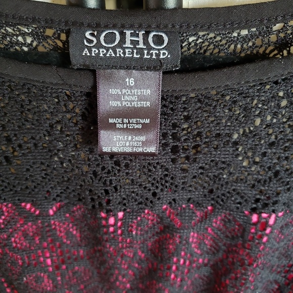 Soho size 16 lace pink and black plus size dress - Picture 3 of 3